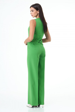 Деловой костюм жакет жилет брюки прямого силуэта Anelli 1298 малахит - фото 4