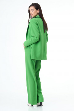 Деловой костюм жакет жилет брюки прямого силуэта Anelli 1298 малахит - фото 2