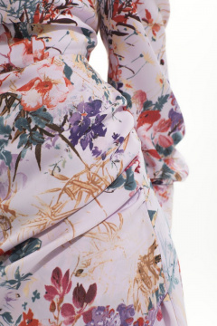 Платье нарядное из текстиля с сборками и рисунком на подкладке Golden Valley 4778 сиреневый - фото 5