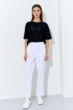 Белые джинсовые брюки с складками и потайной молнией DILIA 0701 белый - фото 1