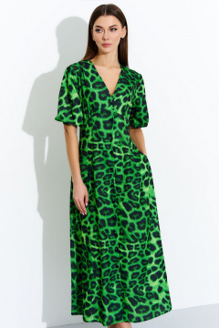 Платье с V-образным вырезом, карманами и сборками DILIA 0717 мультидизайн - фото 2