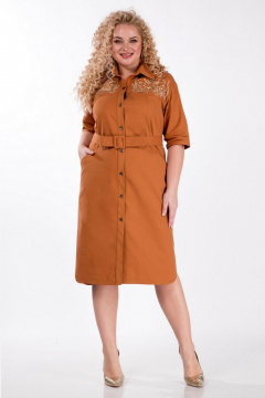 Платье прямого силуэта из текстиля с вышивкой Jurimex 2869 - фото 1