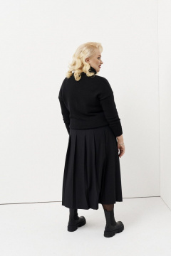 Черная А-силуэтная юбка с разрезом и пуговицами Ketty К-03150 черный - фото 5