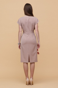 Платье летнее приталенное с складками, поясом, разрезом Domna 475(164) пудровый - фото 3