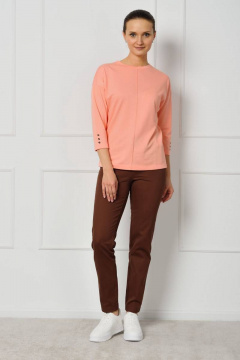 Розовый джемпер с защипом и пуговицами для стильных луков Femme & Devur 30422 1.44F(170) - фото 2