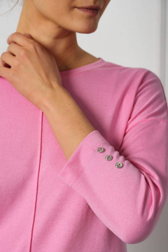 Розовый джемпер с вырезом лодочка и защипом для образов Femme & Devur 30422 1.13F(170) - фото 4