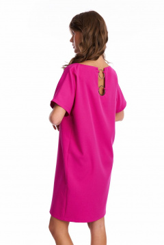 Платье с кольцами и фигурным вырезом на спине KaVaRi 1010.5 фуксия - фото 4