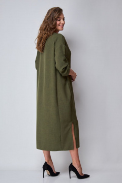 Демисезонное бохо-платье с драпировкой и разрезами Michel chic 2094/2 хаки - фото 5