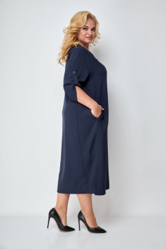 повседневное платье с асимметричным кроем и разрезами Michel chic 2094/2 темно-синий - фото 5