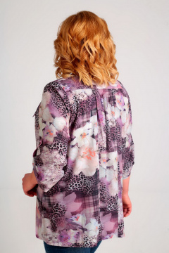 Свободная блуза из вискозы с патой и кокетками Таир-Гранд 62329 леопард - фото 2