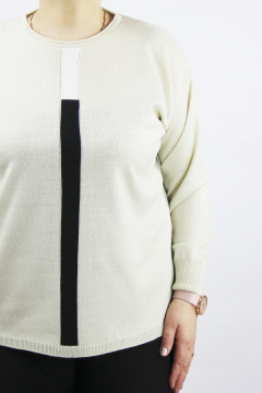 Джемпер реглан из трикотажа из хлопка в нейтральных тонах Полесье С1286-22 2С5269-Д43 170,176 кокосовое_молоко - фото 3