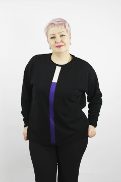 Джемпер реглан из трикотажа с длинным рукавом Полесье С1286-22 2С5269-Д43 170,176 черный - фото 1