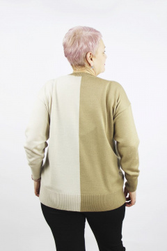 Джемпер прямого силуэта из шерсти и трикотажа с круглым вырезом Полесье С1349-22 2С5276-Д43 170,176 верблюжий - фото 3