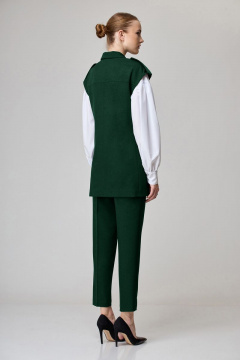 Полуприлегающий комплект: жилет, блуза и зауженные брюки Орхидея 1196тз - фото 2