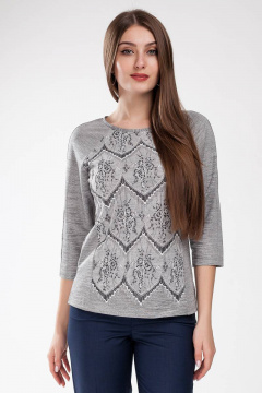 Джемпер женский прямой силуэт с разрезами и кружевом Femme & Devur 3302 1.32F(170) - фото 1