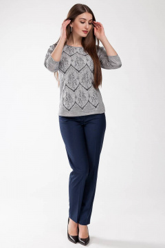Джемпер женский прямой силуэт с разрезами и кружевом Femme & Devur 3302 1.32F(170) - фото 2