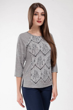 Джемпер женский прямой силуэт с разрезами и кружевом Femme & Devur 3302 1.32F(170) - фото 4