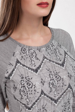 Джемпер женский прямой силуэт с разрезами и кружевом Femme & Devur 3302 1.32F(170) - фото 5