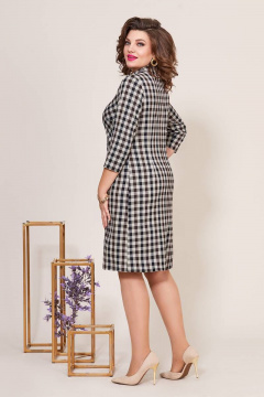 Платье в клетку с воротником стойкой и декоративной молнией Mira Fashion 5200 - фото 2