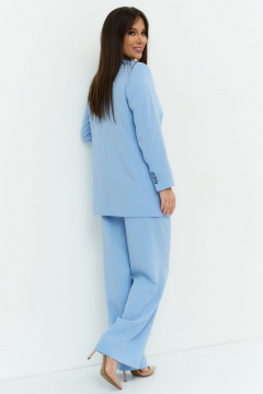 Комплект из жакета, блузы и брюк из текстиля Магия моды 2209 голубой - фото 2