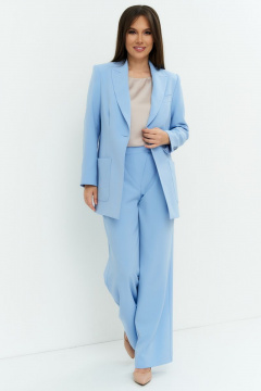 Комплект из жакета, блузы и брюк из текстиля Магия моды 2209 голубой - фото 1