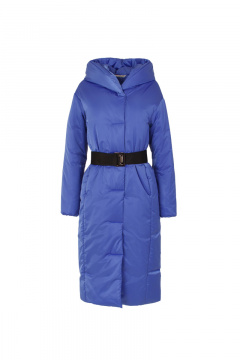Пальто демисезонное из плащёвой ткани на каждый день Elema 5-13056-1-170 василёк - фото 1