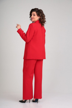 Деловой костюм 2-ка из тянущейся костюмной ткани Mubliz 003/1 красный - фото 2
