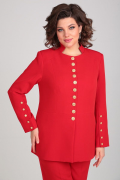 Деловой костюм 2-ка из тянущейся костюмной ткани Mubliz 003/1 красный - фото 5