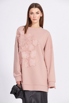 Юбка из экокожи по фигуре с разрезом и притачным поясом EOLA 2283.1 черный - фото 5