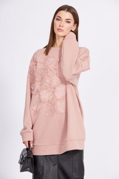 Юбка из экокожи по фигуре с разрезом и притачным поясом EOLA 2283.1 черный - фото 4