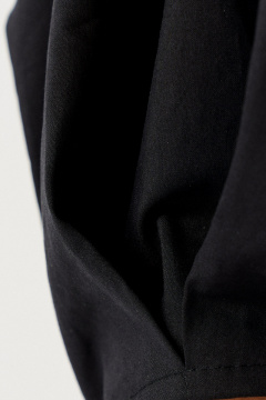 Длинное хлопковое платье с объемными рукавами и приталенным силуэтом Панда 139080w черный - фото 5