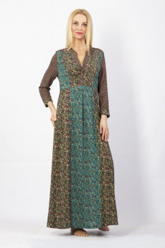 Платье Полинушка 360/1 бирюза_пэчворк - фото 2