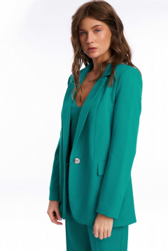 Костюм 2-ка: жакет и брюки из текстиля, деловой стиль KaVaRi 8002.3 бирюза - фото 5