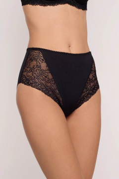 Высокие черные трусы из трикотажа с кружевной деталью Milady 219 3.8 - фото 3
