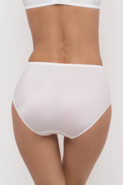 Высокие белые трусы из эластичного трикотажа с кружевом Milady 256 1.5 - фото 4