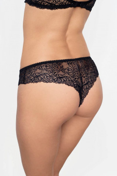 Черные трикотажные трусы-слип с кружевной отделкой на каждый день Milady 301 3.8 - фото 3
