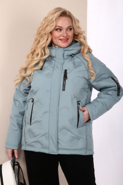 Демисезонная куртка оверсайз из плащевки с капюшоном Shetti 2109 ментол - фото 5