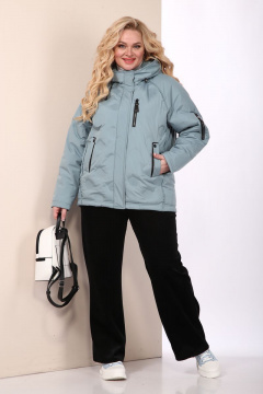 Демисезонная куртка оверсайз из плащевки с капюшоном Shetti 2109 ментол - фото 4
