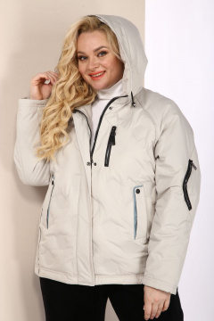 Стильная демисезонная куртка с капюшоном и кулисами Shetti 2109 беж - фото 5