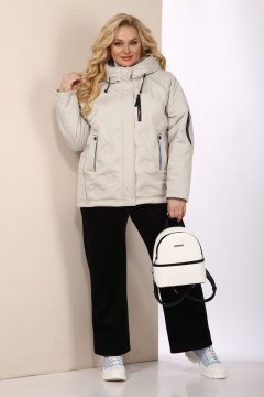 Стильная демисезонная куртка с капюшоном и кулисами Shetti 2109 беж - фото 2