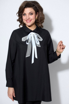 Блуза и брюки нарядный комплект из текстиля Koketka i K 1010-1 черный - фото 2