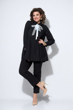 Блуза и брюки нарядный комплект из текстиля Koketka i K 1010-1 черный - фото 3