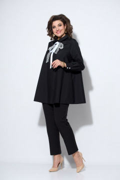 Блуза и брюки нарядный комплект из текстиля Koketka i K 1010-1 черный - фото 1