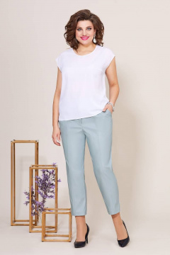 Трёхпредметный деловой комплект из джинса и эко-кожи Mira Fashion 5214 - фото 3