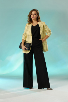 Деловые широкие брюки из костюмной ткани Elady 4244 черный - фото 1