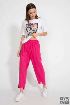 Классическая белая футболка из хлопка с цифровым принтом Kivviwear 4026.103 - фото 5