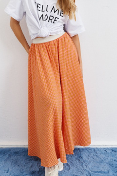 Летняя миди юбка А-силуэта из фактурного полотна ANNETE A206 - фото 3