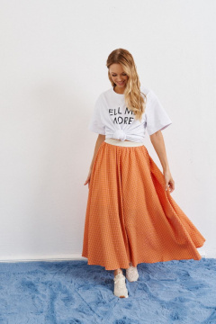 Летняя миди юбка А-силуэта из фактурного полотна ANNETE A206 - фото 4