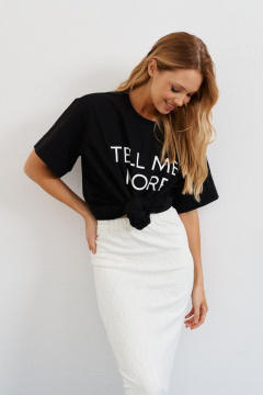 Белая трикотажная юбка с узором и комфортной посадкой ANNETE A256 - фото 4