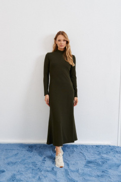 Платье А-силуэта из трикотажа в рубчик для повседневных образов ANNETE A3233 - фото 3